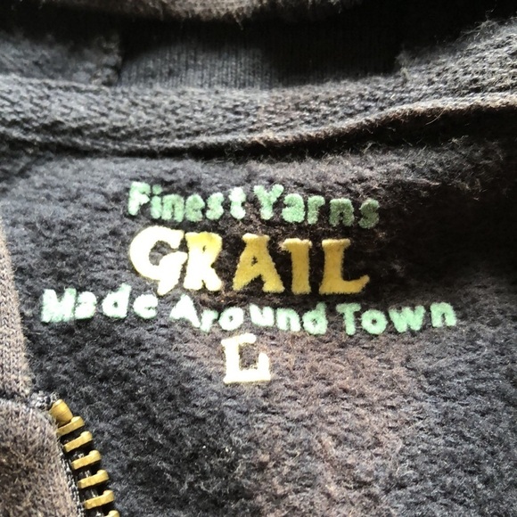 Bleach washed artist zip front hoodie size L - Picture 4 of 9